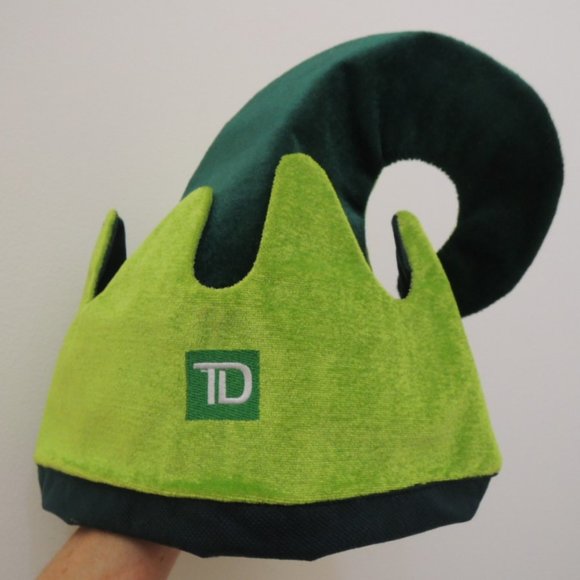 Christmas Elf Hat Santas Helper Green Felt Fabric Hat One Size Fits Most - NEW - Picture 6 of 8